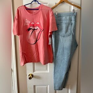Womens Rolling Stones Shirt w/ Terra & Sky Jeggings 3x